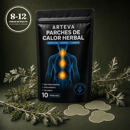Pack Arteva de parches de calor herbal con ramas de artemisa, 8 a 12 horas de efecto