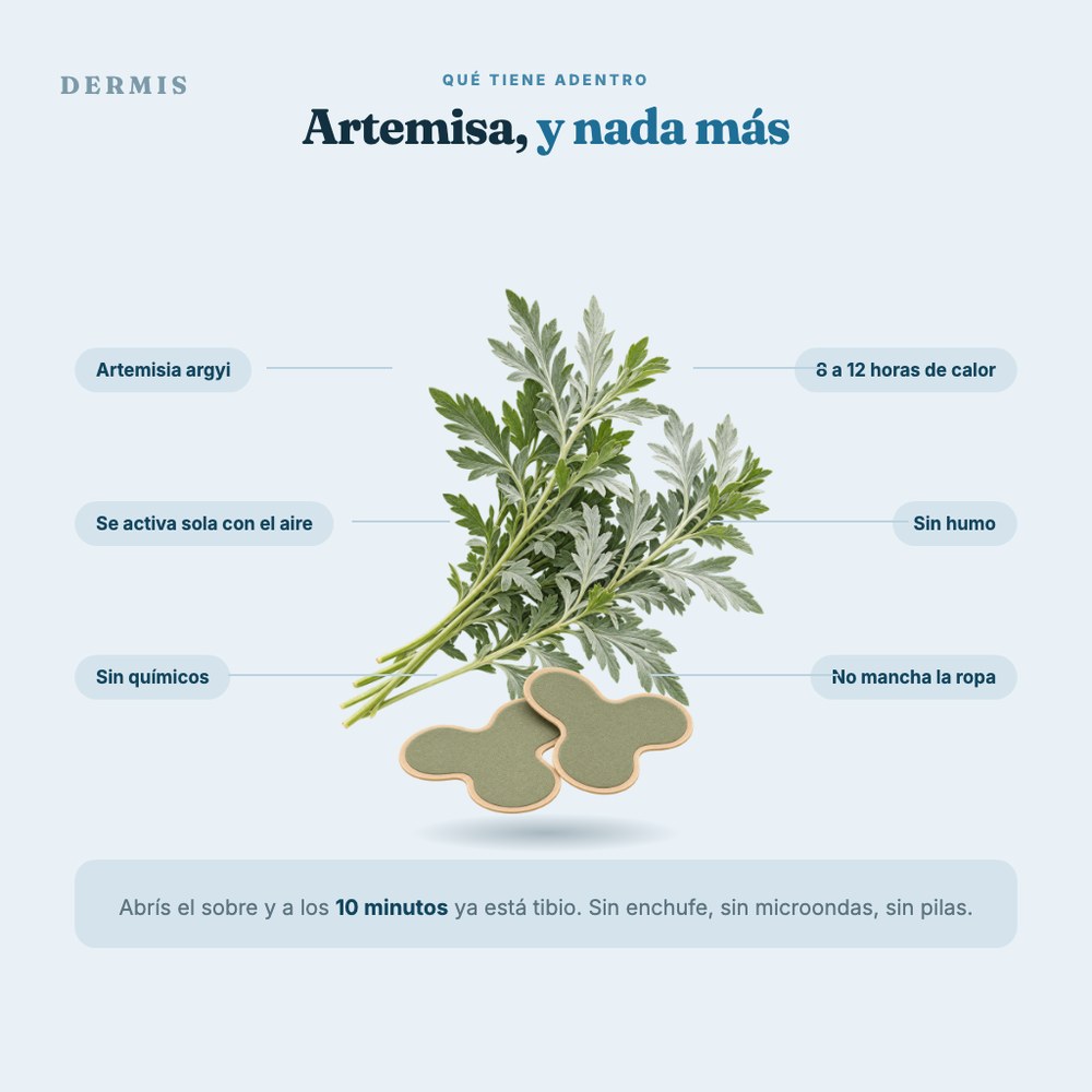 Qué tiene adentro el parche Dermis: artemisia argyi, sin químicos